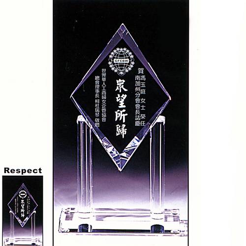 Respect水晶獎牌